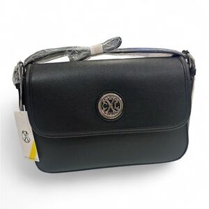 Christian Lacroix Black Crossbody Bag with Silver Emblem